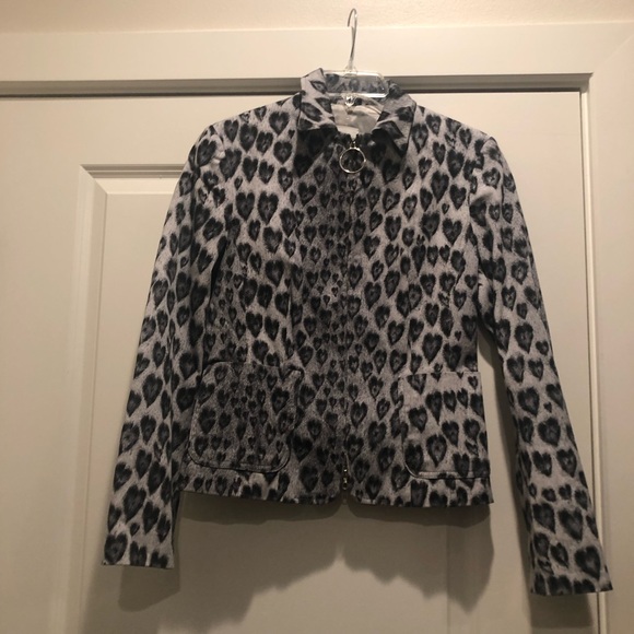 MOSCHINO VINTAGE HEART BLAZER very very rare! Size-8 Italian-42 Black/White - Picture 3 of 8